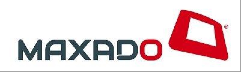 Logo van Maxado met rood symbool